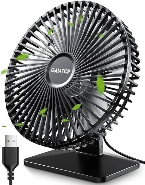 Gaiatop 3 Speeds Portable Mini Powerful Desktop Table Fan Small Table Fan, 6.5 Inch Ultra-quiet, 90° Adjustment for Better Cooling USB Fan
