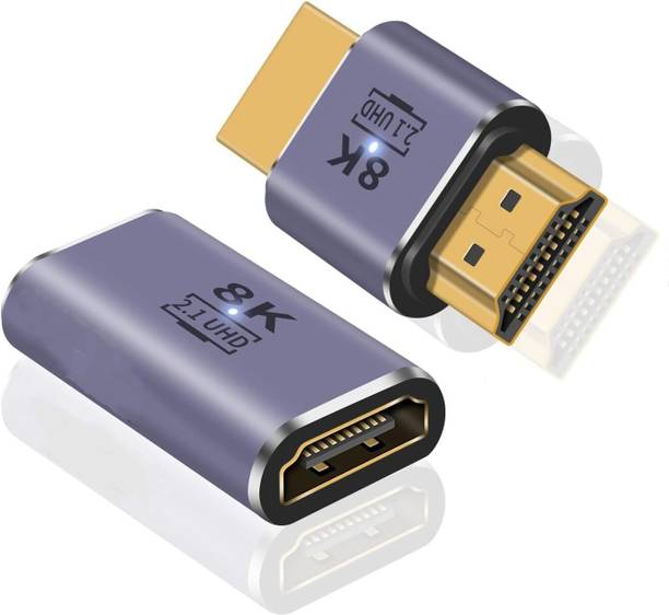 microware HDMI 90 Degree 8k,Right Angle 2.1,48Gbps Male to Male & Female to Female Adapter Supports 8K@60Hz, 4K@120Hz, 3D HDR for Laptop,DVD,TV, Monitors,PS5 (2Pack) Laptop Accessory