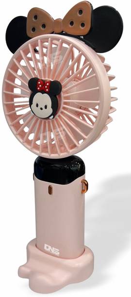 Daily Needs Shop Rechargeable Foldable Mini Handheld Fan Micky Mouse Design 5 Mode Speed LED Display Mini Fan For Home / Outdoor Use / Travelling / Camping Mini Hand Fan Rechargeable Fan
