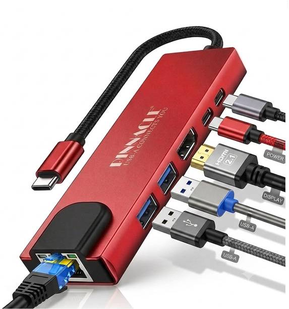 Pinnacle Type C 6-In-1, RJ 45 Port, 65W PD charging, HDMI Port, 2x USB A 3.0, USB C Hub AM0581 HDMI Connector, USB Cable, USB LAN Card, USB Hub, USB Charger
