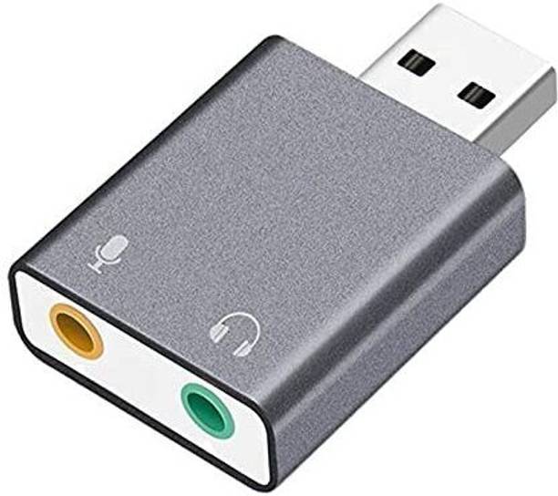 AMG Music USB Mini Sound Card,Audio Adapter Audio Interface Converter with Audio Input and Output Jack Plug & Play Sound Card for BM 800 Mic and Studio Recording Sound Card