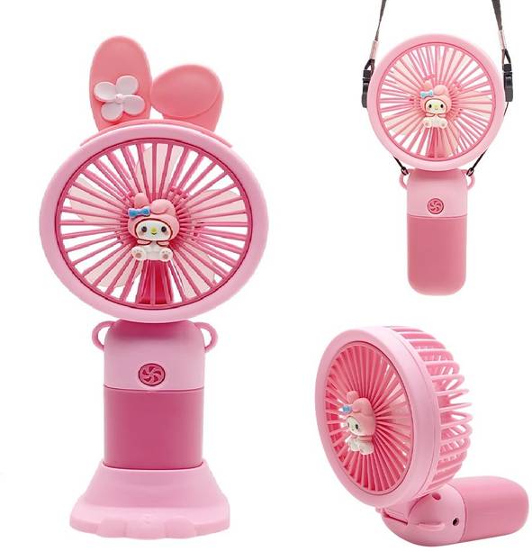 Felinar Handheld Neck Desk 3 in 1 Mini Fan 90° Foldable Mini Portable USB Fan 1-Speed Mini Portable Fan Rechargeable USB Handheld Fan in pink USB Fan