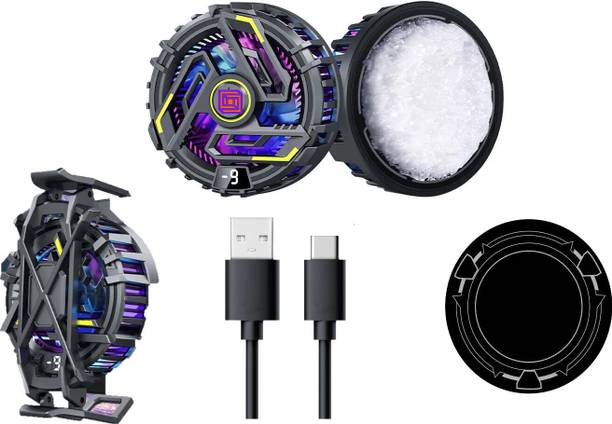 Cubonic Round Mobile Phone Cooler|Display|Magnetic|Metal Adhesive Plate|Universal Clip JD16 USB Fan