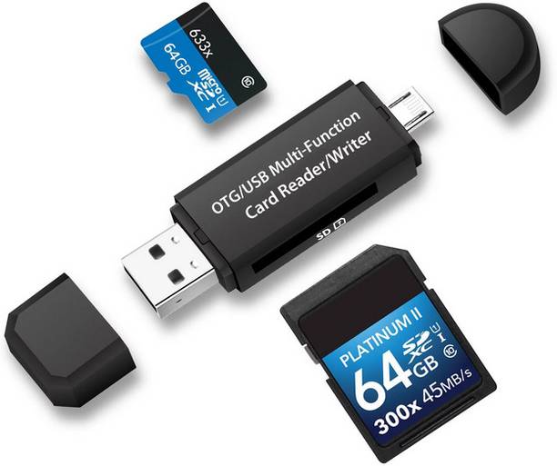 THE MOBILE POINT 2-in-1 USB C,Micro USB Compatible for SD, Micro SD,SDHC Memory Card, Otg Card Reader Laptop Accessory