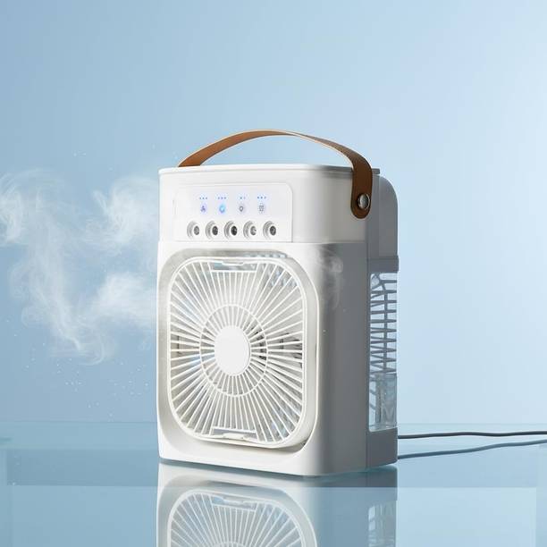 LU MOTECH Mini Air Cooler for Room Cooling Portable Fan with -Color LED Light Air Cooler USB Air Cooler