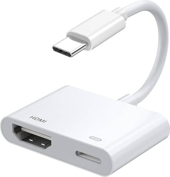 microware USB C to HDMI Digital AV Adapter with 100W USB C Fast Charging Port Pro Max/15 Pro/15 Plus/15,MacBook to HDTV Monitor Projector Laptop HDMI Connector