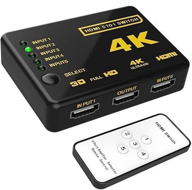 RuhZa Switch Splitter switcher Supports 4K HDMI Switch 4k, Intelligent 3-Port HDMI Connector