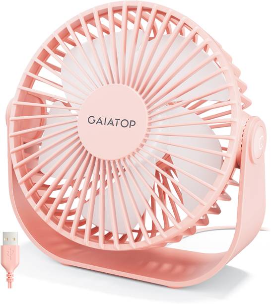 Gaiatop Small Desk Fan, 3 Speeds Portable Fan with Strong Airflow, 5.5 Inch Quiet Table Fan, 90° Rotate Personal Cooling Fan USB Fan