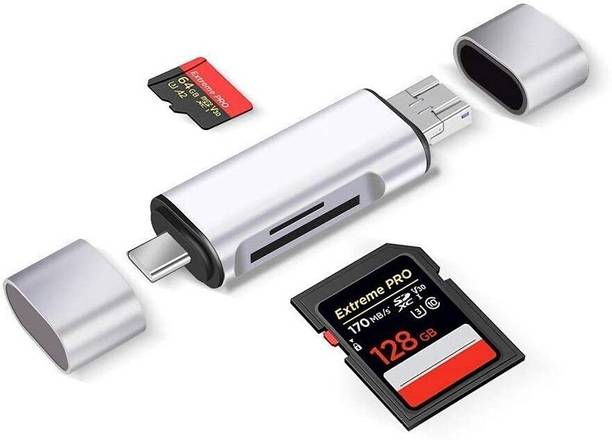 HITRIME 3 in 1 USB 3.0 Card Reader USB C, Micro USB, SD, SDXC, SDHC Memory Card Reader