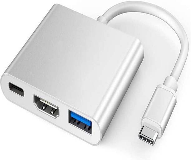 VOOCME 3 in 1 Type-C to HDMI Multiport Adapter Converter USB-C to HDMI Adapter USB Hub