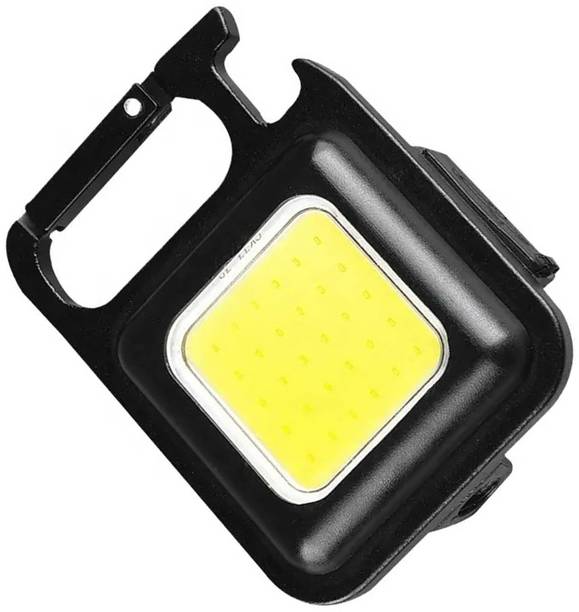 MOOZMOB USB Rechargeable Mini COB Flashlight Keychain Torch Light with 3 Modes for All Indoor and Outdoor Activities Compatible with USB Devices Small Led Light