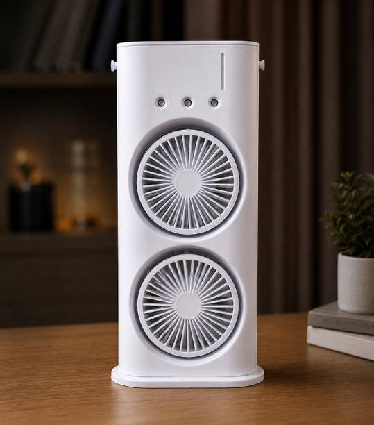 zyrox USB Mini Air Cooler, Double Mist Spray Fan, Type-C Powered MINIACDUALFAN89 USB Humidifier, USB Fan, USB Air Cooler