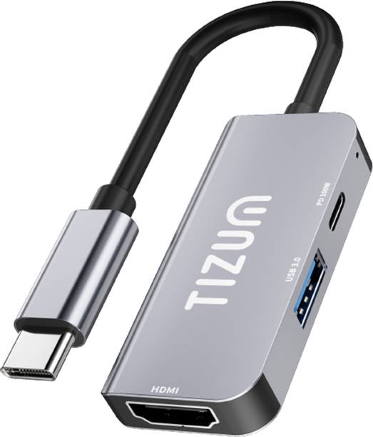 Tizum USB C to HDMI Adapter 3-in-1 Hub with 4K@60Hz 100W PD Charging and USB 3.0 Port for MacBook, Laptop, iPad, Dell XPS, Chromebook & Other Type C Devices USB Hub
