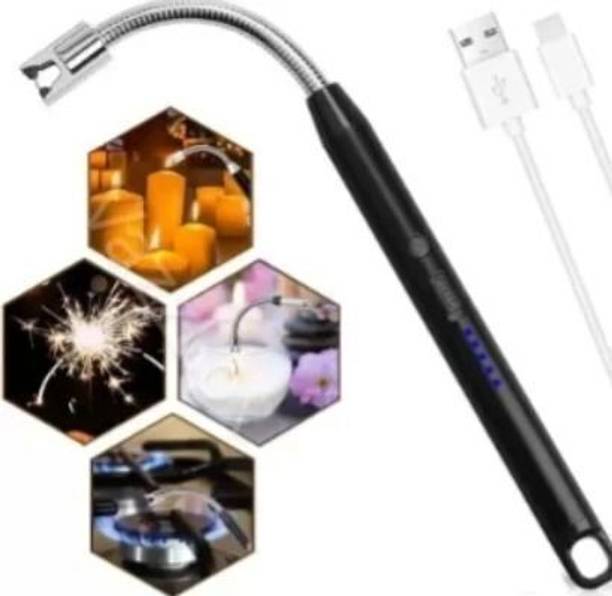 Maabutbhavni Rechargeable Gas Lighter For Kitchen Stove,Candle, 360deg Flame Adjustable NI118 USB Rechargeable Electric Lighter for Kitchen, Pooja Room, Candles, BBQ NI118 Cigarette Lighter