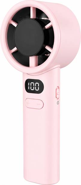 REYSOL Portable Rechargeable Handheld Fan |199 Wind Speed Levels|5-Blade Turbo Airflow 4000mAh Battery | Smart Digital Display | Type-C Charging Rechargeable Fan