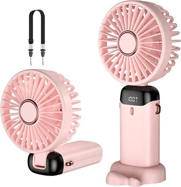 StonSell Portable Digital Display Hand Fan: Rechargeable Mini Fan for Office, Travel, Home, Personal USB Fan