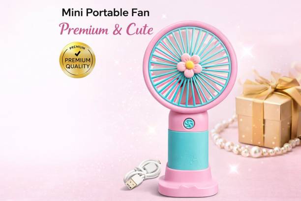 shivora Portable Mini USB Rechargeable Handheld Fan with Detachable Base Portable Mini USB Rechargeable Handheld Fan with Detachable Base USB Fan