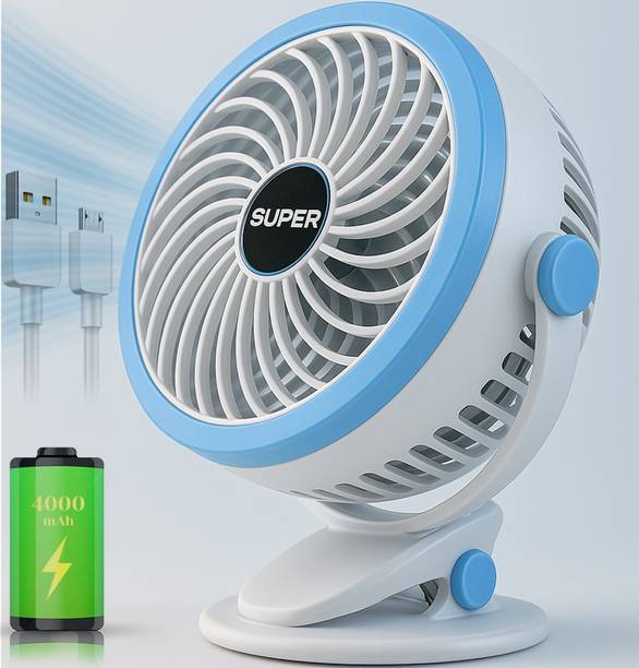 Sampri Rechargeable Lighting & 4-hours Battery Backup Small Pocket, Cooling Mini Hand 3 Speed USB Fan