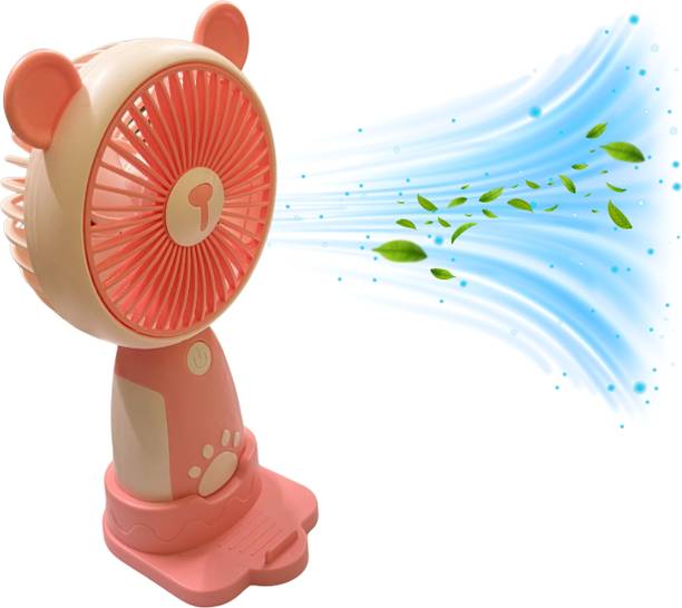 WOYR Premium Quality 3 Speed Portable Fan| 500 Mah Lithium Battery Rechargeable Fan Mini Fan Electric with upto 3 hours of battery backup Rechargeable Fan, USB Fan