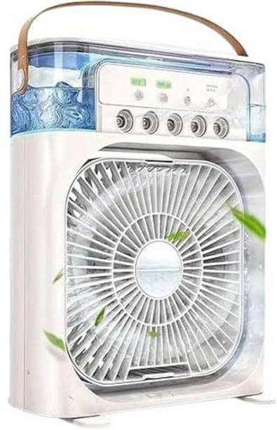 SSS Enterprises Personal Air Cooler Fan Rechargeable Portable Cooling Humidifier for Office Home WHITE-AIRCOOL-006 USB Fan