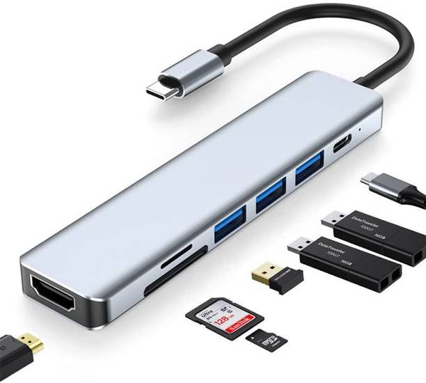 Campark 2 USB 3.0-1 USB C PD - 1 Compatible for MacBook Pro,for MacBook Air USB C Hub, 7 in 1 HDMI 4K - 1 SD Card - 1 TF Card - 1 USB 2.0 USB Hub