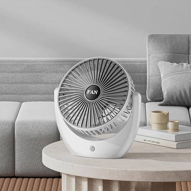 BAZKU Rechargeable 1800mAh Desk Fan,Portable USB Powered Quiet Table Fan 3-Blade Cooling Mini Portable Personal Table Fan_2025 USB Fan