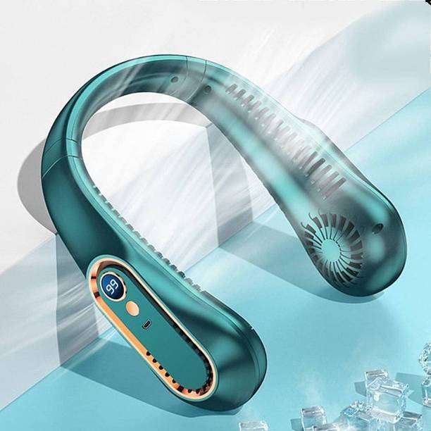 Ozoy Portable Neck Fan Hands Free Bladeless Fan for Indoor and Outdoor Mini USB Personal Fan with 360 Rotation USB Cable,Air Cooler Rechargeable USB Fan