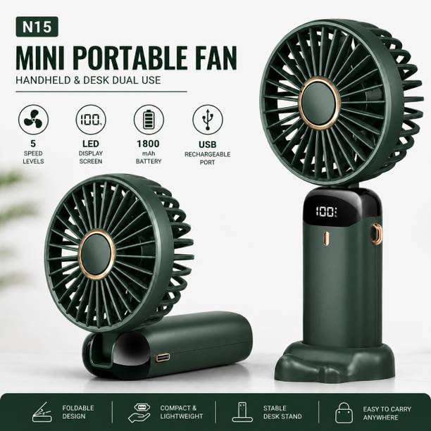 BuiBee N15 Mini Portable Fan with LED Display N15 USB Fan