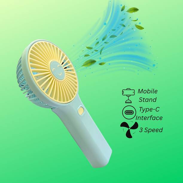 SYNUCE Premium Quality portable fan rechargeable|mini fan electric with power backup 3 Speed Portable Rechargeable Fan|Hand Fan|Small Fan Rechargeable Fan, USB Fan