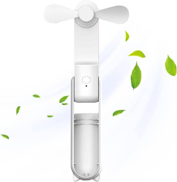 Sampri Mini Handheld Fan, Portable Fan USB Rechargeable, Small Pocket Fan Multifunction Foldable Folding Rechargeable Fan With Powerful LED Light USB Fan
