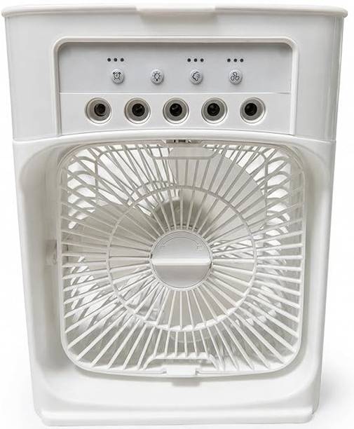 SLIPCARE USB Portable Mini Air Cooler Fan, 3 Wind Speeds Spray + 7 Color LED Light - S124 Personal Desk AC Cooler with Water Tank Fan for Home Office Bedroom Travel S124 USB Air Cooler