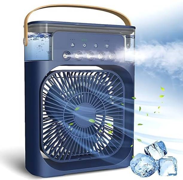 Dhanya Mart Portable 3-in-1 Air Cooler – Mist Fan with Humidifier, LED Light 10280 USB Air Cooler
