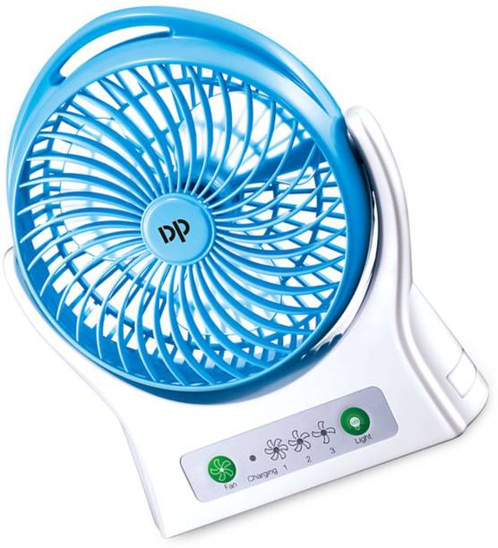 Dp 7605-PORTABLE RECHARGEABLE USB FAN 4000mAh Battery with LED Night Light USB Fan