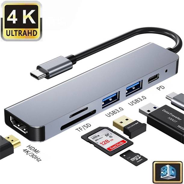 Crox 6 in 1 USB C Multiport Adapter with HDMI USB C Extender Gaming Adapter