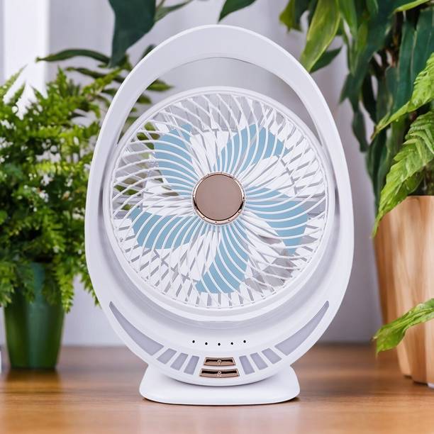 Sampri USB Rechargeable Fan with 21 SMD LED Light Mini Table Fan USB Fan