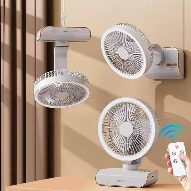 Sampri USB Rechargeable Fan with 21 SMD LED Light Mini Table Fan USB Fan