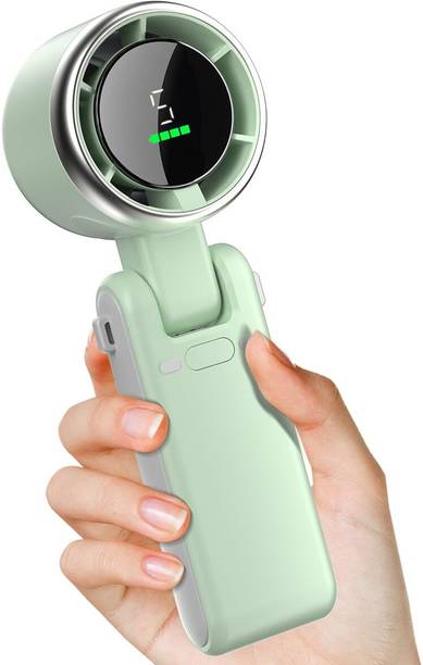 ULTRABYTES Mini Portable Fan, Hanging Neck Fan, 5-Speeds, 13000RPM, Handheld Fan with Digital Display, Rechargeable 4000mAh Battery, Rechargeable Fan