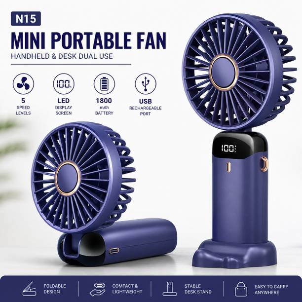 BuiBee N15 Mini Portable Fan with LED Display N15 USB Fan