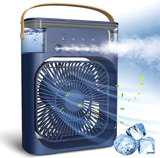 RECTITUDE 7 Colors LED Personal AC USB Desk Fan Best Portable Fan Cooling Fan Mini Air Conditioner Air Cooler Water Fan with 5 Sprays USB Fan