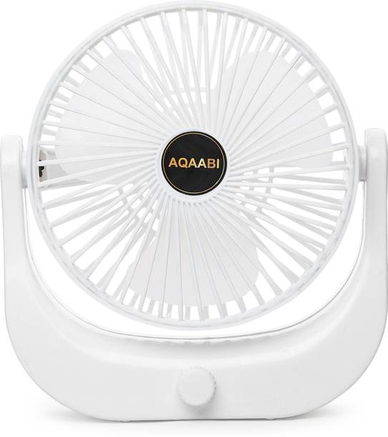AQAABI Rechargeable Charging Fan With 5000 mAh Battery Auto Cut Charging Back up Up to 9 hours High Speed USB Fan