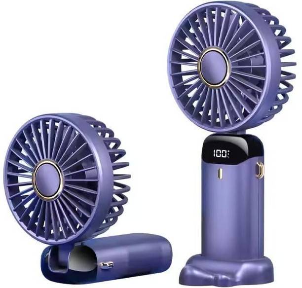 HRKA Display Fan Hand 5 Speed with Foldable 90° & Easy Portability Rechargeable D106 Portable Display Fan Hand 5 Speeds_HS106 USB Fan