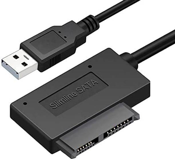 VOOCME Slimline Sata USB to Slimline Sata Cable for Using Internal Slim CD/DVD ROM Writer on USB 2.0 (Not for use with Any Hard Disk Drive) Expansion Card
