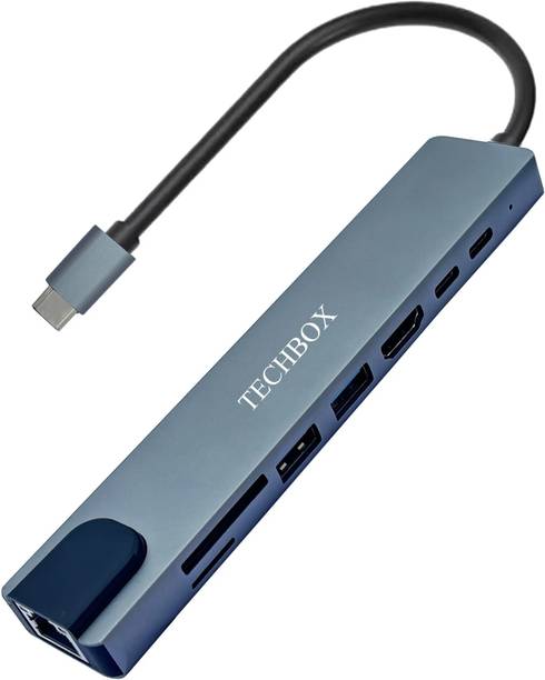 TechBox 4K HDMI, 100W PD, SD/TF Card Reader & 2 USB 3.0 Ports With USB C Hub Adapter USB HUB_8 IN 1 USB Hub