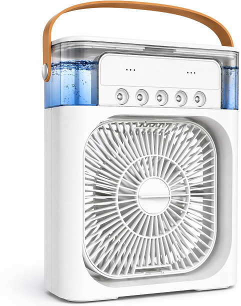 Evoke Mini Personal Cooling Fan Humidifier With Adjustable Wind Speeds Portable Evaporative Air Cooler Fan USB Fan