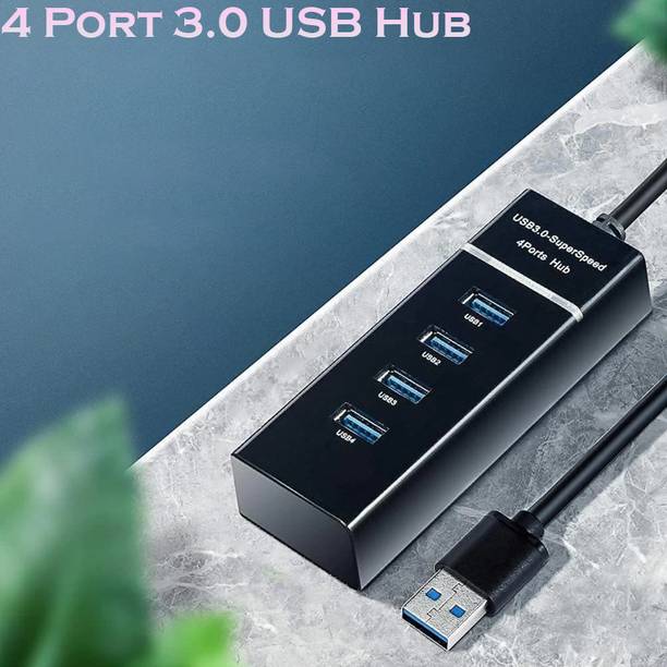 Wanzhow New USB HUB 3.0 4 Port USB Hub 3.0 Adapter Cable with 5Gbps Speed Laptop, PC Computers, with Led Indication USB Hub
