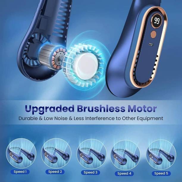 ENMORA Portable Fan Bladeless Neck Fan In Good Quality with 3 Speed HDW4 Portable Fan Bladeless Neck Fan In Good Quality with 3 Speed HDW4 USB Fan