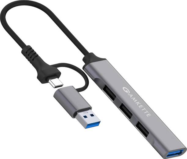 AMKETTE Type A+C USB 3.0 4 Port Metal USB Hub