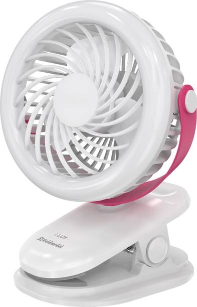 Goldmedal Portable Desk Mounted Clip Fan I-Lux 100mm Rechargeable Fan White