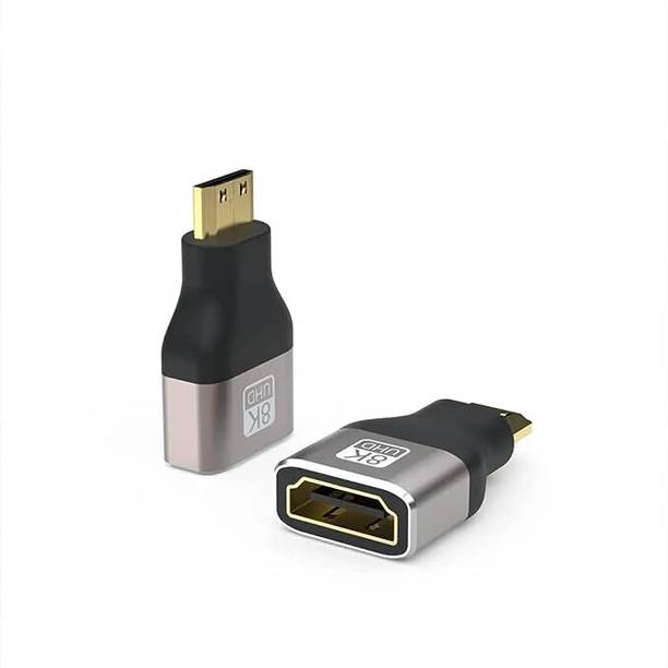 VOOCME 8K Mini HDMI Male to HDMI Female Adapter, 48Gbps HDMI to Mini HDMI Adapter Mini HDMI 2.1 Version Extension Adapter Conversion for Laptop, Camera, Projector HDMI Connector
