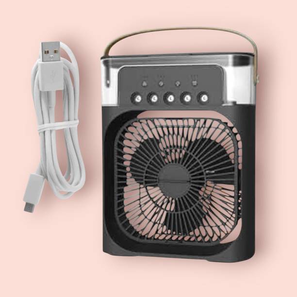 KGDA Cooler for Room Cooling Mini AC Portable Mini Fan Cooler with 7 Colors LED Light 3 Wind Saver Speeds and 3 Spray Modes Vault Office,Home,Dorm, Save Design USB Air Cooler